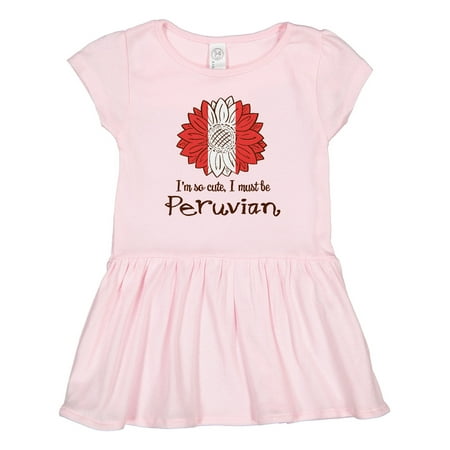

Inktastic I m So Cute I Must Be Peruvian Flag Sunflower Gift Toddler Girl Dress