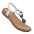 thumbnail image 3 of Sandals for Women Flats Sandal with Elastic Ankle Strap Comfortable Bohemian Womens Flat Shoes Dress Slip On Outdoor Summer Shoes, 3 of 8