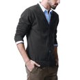 thumbnail image 3 of Matchstick Men's Basic Long Sleeve V Neck Cardigan Cotton Knitted Sweater with Ribbing Edge (M-4XL), 3 of 5