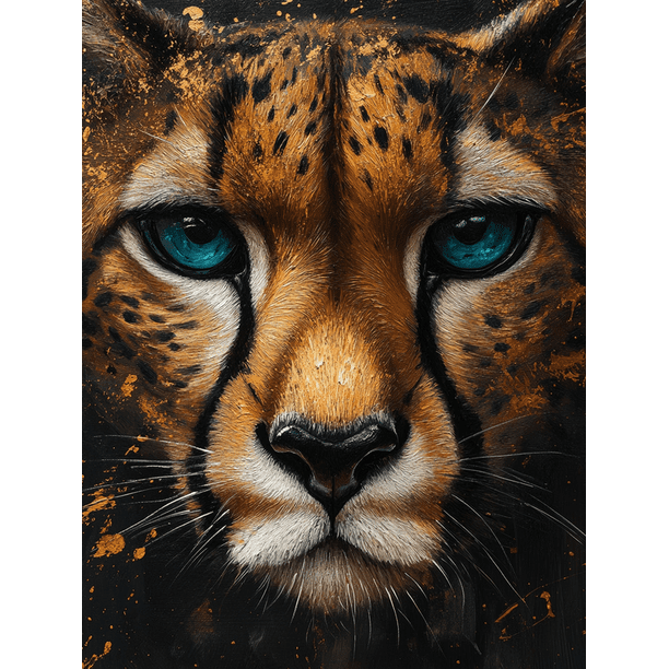 Qisvanset Framed Canvas Wall Art 12x16 Inch Cheetah Cat Boho Preppy Room Animal Wall Art