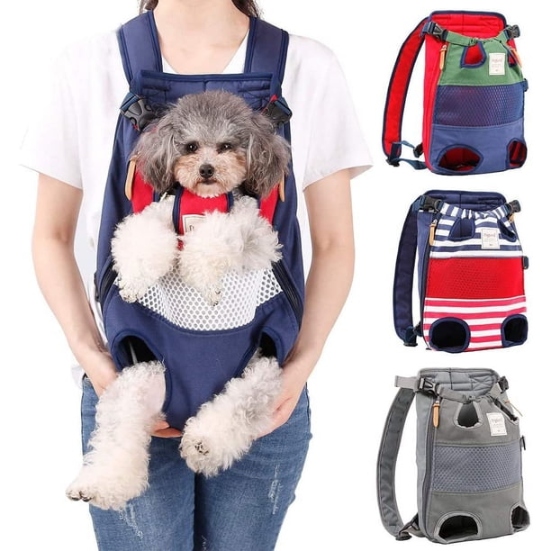 Mochila para mascotas Mochila para mascotas Mochila para gatos Bolsa de viaje Pecho delantero y trasero Mochila Bolsa de transporte Mochila de malla para mascotas Mochila infrarroja roja y azul 40 * 25 cm oso de fresa Electrónica