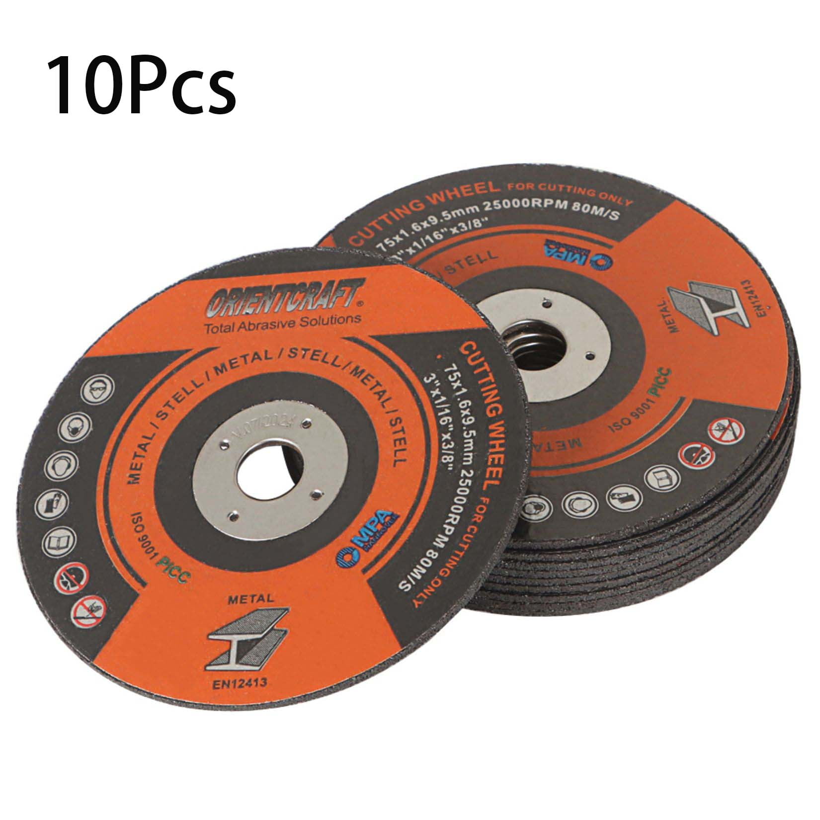 10Pcs CutOff Wheels 3 x 1/16 x 3/8 inch Metal Stainless Steel Cutting