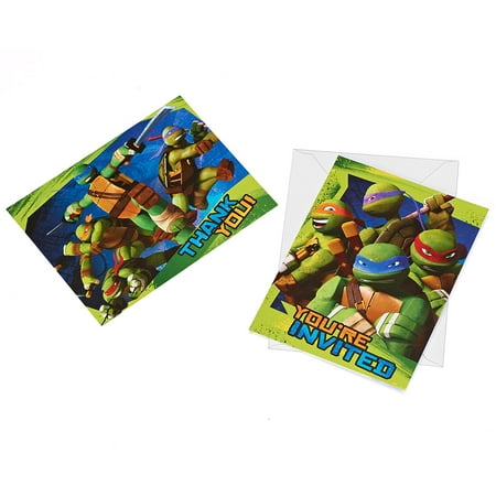 Teenage Mutant Ninja Turtles Party Invite And Thank You Combo 8ct