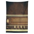 thumbnail image 3 of Ambesonne Vintage Tablecloth Rectangular Table Cover, Retro 60s Music Style, 60"x90", Brown and White, 3 of 4