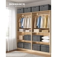 thumbnail image 2 of SONGMICS Storage Bins with Lids, 3 Pack Stackable Fabric Storage Boxes, Odorless PP Sheets, Foldable Cube Baskets Organizers with Handles, Slate Gray, 2 of 6