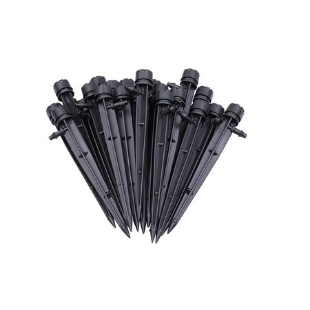 Drip System Parts 50 PCS Adjustable 360 Degree Water Flow Drip Irrigation Drippers on Stake Emitter Drip System for 4mm/7mm Tube ()