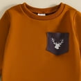 thumbnail image 4 of Gubotare Baby Boy Clothes Outfits Sets Toddler Baby Boy Fall Winter Clothes Print Long Sleeve Crewneck Sweatshirt and Pants Cute Outfits Size 2T 3T (Brown,2-3 Years), 4 of 7