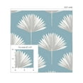 thumbnail image 3 of NextWall  Tropical Fan Palm Peel and Stick Wallpaper 20.5 in. W x 18 ft. L - Blue Patina, 3 of 9