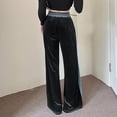 thumbnail image 4 of Pantalones de Terciopelo para Mujer Terciopelo Reflectante Pantalones de Trabajo de Pierna Ancha con Cintura elástica Informal Pantalones Rectos con Bolsillos Gris M, 4 of 6