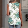 thumbnail image 7 of Bbyeadc Tank Tops for Women Sleeveless Pleated Tank Top Loose Fit Floral Print Shirt Comfortable Beach Travel Everyday Wear,Light Green (L), 7 of 7
