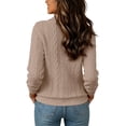 thumbnail image 3 of cocolona Womens Half Zip Sweater for Women Pullover Long Sleeve Cable Knit Sweater Dressy Casual Solid Color Fall Sweater, 3 of 8