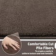 thumbnail image 6 of PURE ERA Non-Slip Bullnose Carpet Stair Treads Set of 14 Self Adhesive Ultra Plush Shag Soft Washable (9.5" x 30"x1.2" Deep Brown), 6 of 10