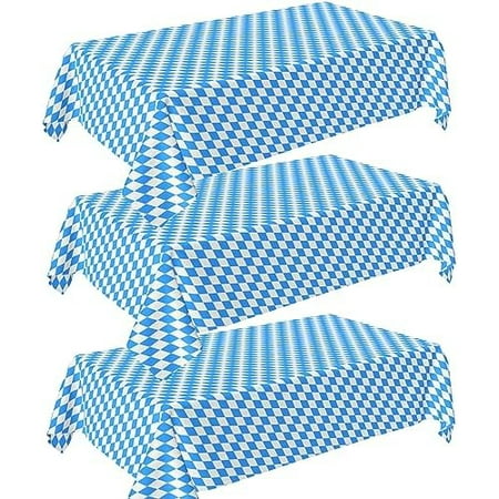 Oktoberfest Tablecloth 3 Pieces, Blue White Check Oktoberfest Tablecloth, Plastic German Oktoberfest Bavarian Table Cover for Oktoberfest Party Decorations Supplies$$Electronics Accessories