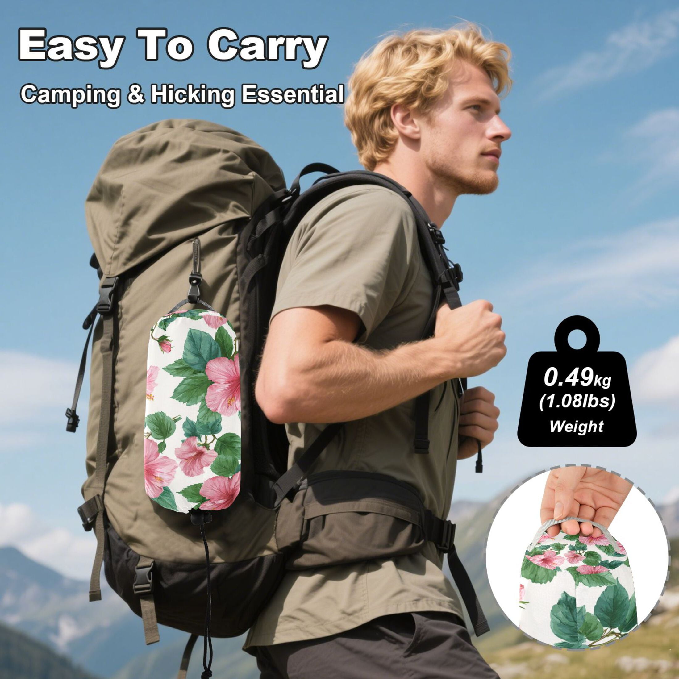 Hammock Camping Hammock Nylon Portable Hammock Travel Camping Hammock Flowers Pink