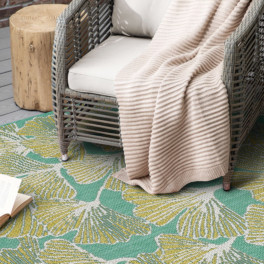 Mohawk Home Jade Butterfly Outdoor Area Rug, Lime Green, 10' x 13'