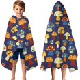 thumbnail image 3 of Colorful Spotted Mushroom Dark Blue Pattern Hooded Bath Towel，50"x30" for Ages 3 To 12 Kids, Quick Dry Lightweight Soft Microfiber Hood Beach Towel Cover Up for Kids, 3 of 7