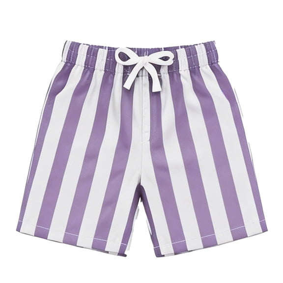 REDARER Kids Striped Swim Trunks, Elastic Waist Beach Shorts for Boys Girls,9-10 Years