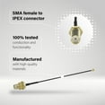 thumbnail image 6 of Shopcorp Pigtail Antenna Cable Adapter with SMA Female to 1.13 mm IPEX Connector – 10-cm Long Black Adapter for Mini PCI, WiFi and Other Devices (1 Unit), 6 of 6