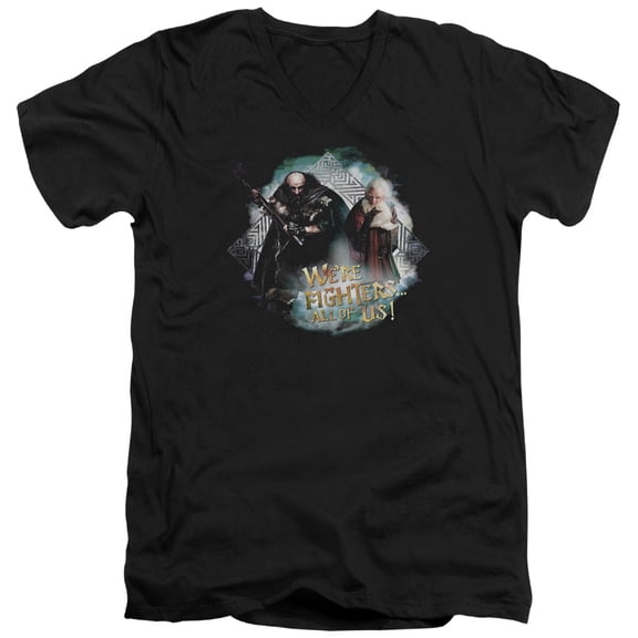 The Hobbit - Were Fighers - Slim Fit V Neck Shirt - Small