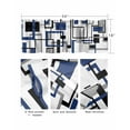 thumbnail image 5 of Navy Blue Black Grey Geometric Kitchen Curtain Valances for Windows Farmhouse Short Curtains, Middle Century Modern Abstract Art Rod Pocket Valance Curtain for Bedroom Cafe Living Room 56"x16", 5 of 8