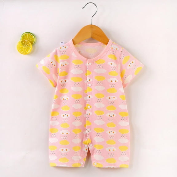 Lenago Baby Spring New Onesie Newborn Climbing Clothes Short Sleeve Thin Romper Clothes Bag Fart Clothes