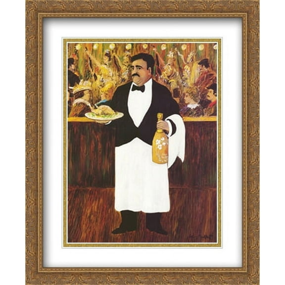 Moulin de la Galette II 2x Matted 24x31 Large Gold Ornate Framed Art Print by Guy Buffet