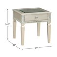 thumbnail image 7 of Lexicon Juliette Wood and Glass End Table in Champagne finish, 7 of 7