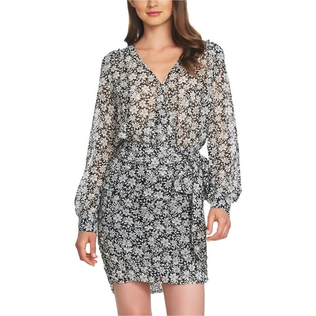 1.STATE Robe Portefeuille Wild Blooms pour Femmes, Noir, 4