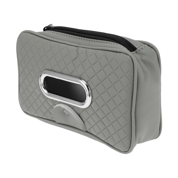 Estuche para Gafas de Sol para Coche Unique Bargains Soporte Universal para Parasoles de Gafas de Sol de Cuero Gris 21x12cm 1 Pcs