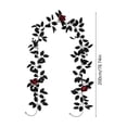 thumbnail image 3 of Halloween Artificial Black Garland With Red Rose,Gothic Burgundy Floral Leaf Vines Garland, Halloween Wedding Decor Indoor Outdoor Party Wall Mantel Hanging Decorations, 3 of 6