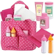 Click N' Play Baby Girl Doll Pink Soft Carrying Bag Including Cleaning Caring And Feeding Accessories