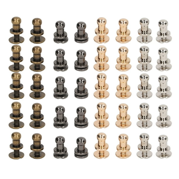 40 Uds tornillos Chicago 7x5mm latón brillante hermoso buena dureza remaches artesanales de cuero para cinturón DIY bolso de cuero
