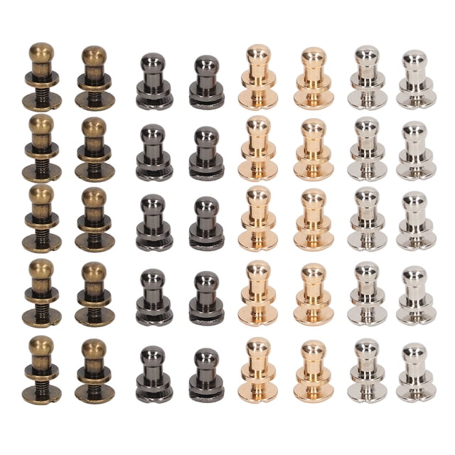 Screw Rivets,40 Pcs Chicago Screws Leather Rivets Leathercraft Rivets Multi-Functional