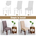 thumbnail image 3 of 100% Waterproof Dining Room Chair Covers Set of 4, Super Fit Stretch Jacquard Parson Chairs Slipcovers Removable Washable Chair Seat Protectors for Home, Kitchen, Banquet (Beige), 3 of 7