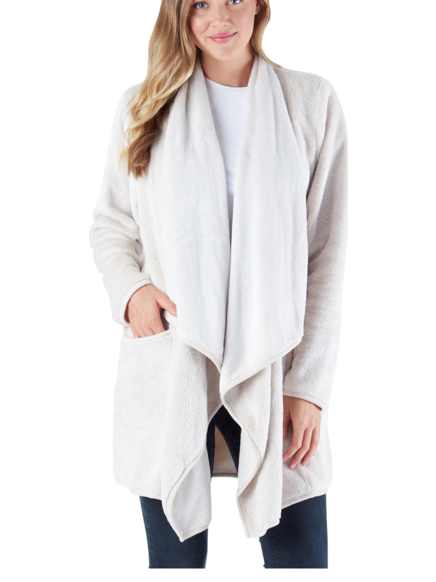 Long Sleeve Cardigan Bed Jacket Sleepyheads Women’s Ultra Soft Fleece Short Wrap Robe