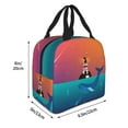 thumbnail image 2 of KLL Lighthouse and Whale Print Insulated Lunch Bag Women, Reusable Cute Tote Lunch Box for Adult & Men, Leakproof Cooler Lunch Bags for Work Office Travel Picnic, 2 of 5