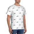 thumbnail image 2 of Vsdgher Party Shark Cute Print Men's Dry Fit Mesh Athletic Shirts Moisture Wicking Tennis T-Shirt Tops, 2 of 9