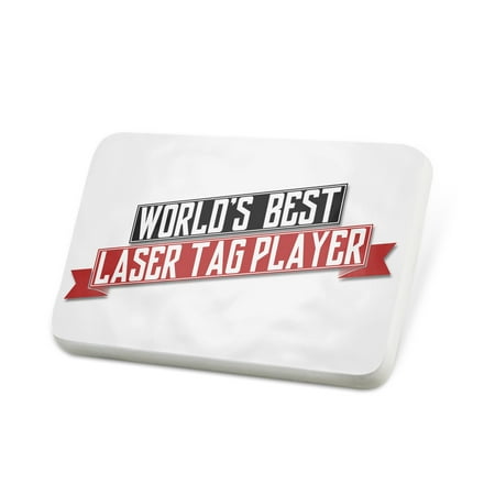 Porcelein Pin Worlds Best Laser Tag Player Lapel Badge – (Best Laser Pen In The World)