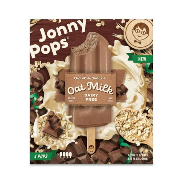 Jonny Pops Chocolate Fudge and Oat Milk Bar, 4 count 6 per case