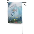 thumbnail image 6 of SKYSONIC Garden Flag Mermaid and Dolphin Undersea Double-Sided Printed House Sports Flag-12x18(in)-Polyester Decorative Flags for Courtyard Garden Flowerpot, 6 of 6