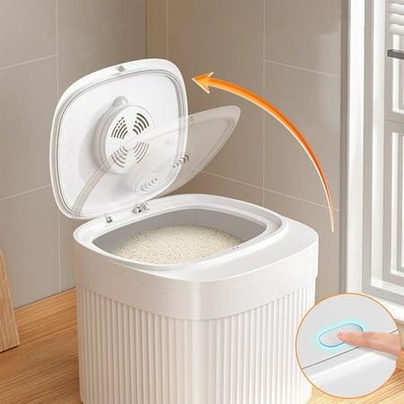 

kkbbma Clearance Dispensador de arroz hermético tapa hermética para dispensador de arroz cubo de arroz para cereales harina arroz frijoles comida para mascotas encimera recipiente grande