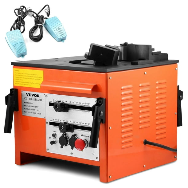 VEVOR Dobladora de barras de refuerzo de 1 pulgada, 25 mm, dobladora de barras de refuerzo, dobladora de barras de refuerzo electrica de grado 60, resistente con pedal para doblar cuerda de acero