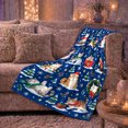 thumbnail image 6 of Playful Festive Winter Cats Snowy Scene Charming Watercolor, Playful Pet Portrait Pattern, Warm Flannel Blanket for Living Room and Bedroom, Cat Lovers Christmas Gift, Pet Lover Home Decor, 6 of 9