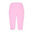thumbnail image 6 of Outfmvch Capri Yoga Pants stretch pants for women capris for women with pockets capri leggings yoga pants Sports Jogging Bottoms Short Plain Sports Leggings Elastic Waist Yoga Trousers Pink 2XL, 6 of 6