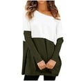 thumbnail image 2 of Qertyioot Pull pour Printemps 2024 Blouse Décontractée pour Femmes avec Poches Manches Longues, 2 of 7