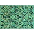 thumbnail image 1 of Ahgly Company Machine Washable Indoor Rectangle Abstract Turquoise Blue Modern Area Rugs, 6' x 9', 1 of 4