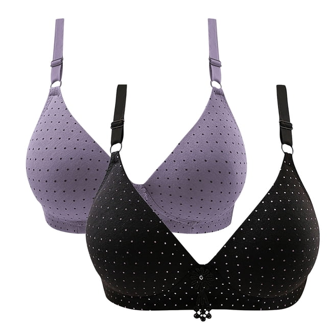 AherBiu 2pc Womens Bras High Support No Underwire Comfort Lingeries Breathable No Padding Everyday Bras
