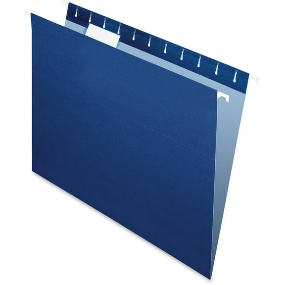 Colored Hanging Folders, Letter Size, 1/5-Cut Tab, Navy, 25/box | Bundle of 5 Boxes