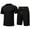 Black, variant on Men's Shirt and Shorts Set 2 Pieces Set Short Sleeve Summer Tracksuits Sets with Pockets Causal Jogging Sports Sweatsuit for Men 2 Piece Outfits Black 2XL