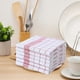 thumbnail image 5 of Fiudx Juego de Paños de Cocina Absorbentes de Algodón Suave, de Secado Rápido, Multiusos, para Cocina, Mesa y Vidrio, Paquete de 6, Rojo y Azul, 42 X 64 Cm, 5 of 7